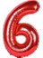 Kırmızı 6 Rakam Folyo Balon 100 cm 1