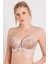 4592 Kadın Vizon Brode Dantelli Çıkarılabilir Dolgulu Süngerli Push-Up Sütyen 1