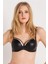 4759 Kadın Siyah Deri Görünüm Kumaşlı Ince Süngerli Çıkarılabilir Dolgulu Sütyen 1
