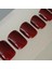 Koyu Kırmızı Bordo Takma Tırnak Lüks Parlak Doğal Kısa Boy Kare Nail Art Yapıştırıcılı Set 1