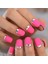 Pembe Mat Metalik Gümüş French Takma Tırnak Lüks Doğal Kısa Boy Nail Art Yapıştırıcı Set 3