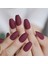 Koyu Kırmızı Bordo Mat Takma Tırnak Lüks Uzun Kare Coffin Ballerina Nail Art Set 1