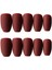 Koyu Kırmızı Bordo Mat Takma Tırnak Lüks Uzun Kare Coffin Ballerina Nail Art Set 3