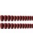 Koyu Kırmızı Bordo Mat Takma Tırnak Lüks Uzun Kare Coffin Ballerina Nail Art Set 4