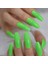 Yeşil Takma Tırnak Lüks Parlak Neon Extra Uzun Kare Ballerina Nail Art Yapıştırıcılı Set 1