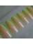 Natürel Pembe Yeşil French Takma Tırnak Lüks Parlak Desenli Extra Uzun Kare Ballerina Nail Art Set 2