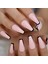 Natürel Pembe Siyah French Takma Tırnak Lüks Parlak Desenli Extra Uzun Kare Ballerina Nail Art Set 2