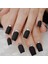 Siyah Gümüş Mat French Takma Tırnak Lüks Desenli Uzun Kare Ballerina Nail Art Yapıştırıcılı Set 1