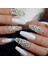 Beyaz Takma Tırnak Lüks Parlak Kristal Taşlı Desenli Extra Uzun Kare Köşeli Ballerina Nail Art Set 1