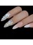 Eda Luxury Beauty Nude Pembe Beyaz Ombre French Takma Tırnak Lüks Kristal Taşlı Extra Uzun Sivri Stiletto Nail Art Set 2