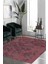 Bordo Çapraz Desen Eskitme Halı Makinede Yıkanabilir 1