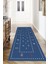 Mavi Göçebe Kilim Desenli Halı Makinede Yıkanabilir 3