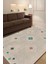 Çizgili Krem Kilim Desenli Halı Makinede Yıkanabilir 1