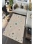 Çizgili Krem Kilim Desenli Halı Makinede Yıkanabilir 2