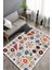 Çiçekli Krem Kilim Desenli Halı Makinede Yıkanabilir 1
