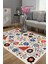 Çiçekli Krem Kilim Desenli Halı Makinede Yıkanabilir 2