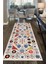 Çiçekli Krem Kilim Desenli Halı Makinede Yıkanabilir 3