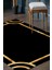 Gold Modern Çerçeveli Desenli Siyah Halı Makinede Yıkanabilir 2