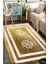 Beyaz Modern Motifli Gold Halı Makinede Yıkanabilir 2