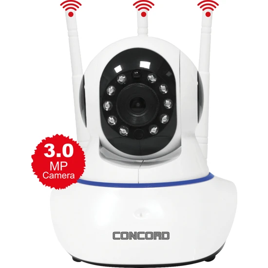 Concord C-630 3mp 360° 3 Antenli Haraket Sensörlü Bebek Wireless Ip Güvenlik Kamerası