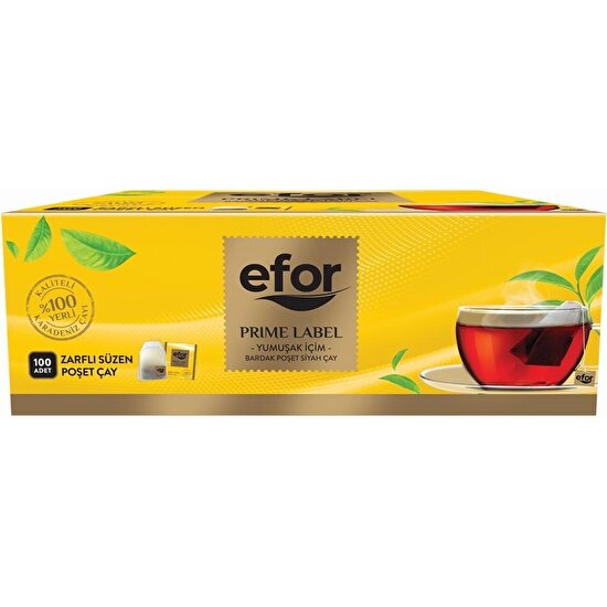 Efor Prime Label Bardak Poşet Siyah Çay - 100'lü