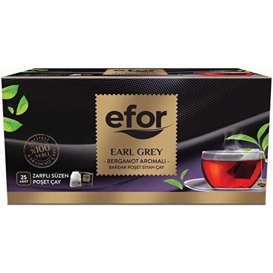 Efor Earl Grey Bardak Poşet Siyah Çay - 25'li
