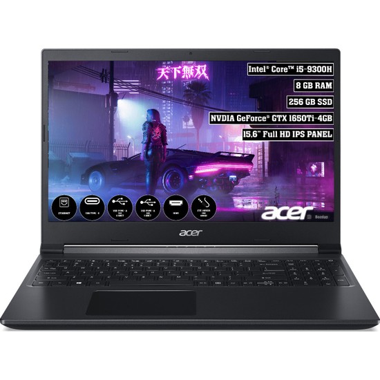 Acer Aspire A715-75G Gaming Intel Core i5 9300H 8GB 256GB SSD GTX 1650Ti Freedos 15.6" FHD Taşınabilir Bilgisayar NH.Q88EY.002