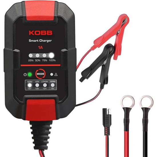 Kobb KBS1000 6 V / 12 V 30 Ah Akıllı Akü Şarj ve Akü Bakım Cihazı