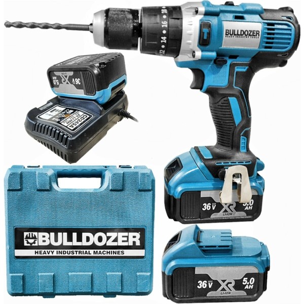 Bulldozer 36v 5ah 13mm Metal Madren Darbeli Çift Akülü Şarjlı