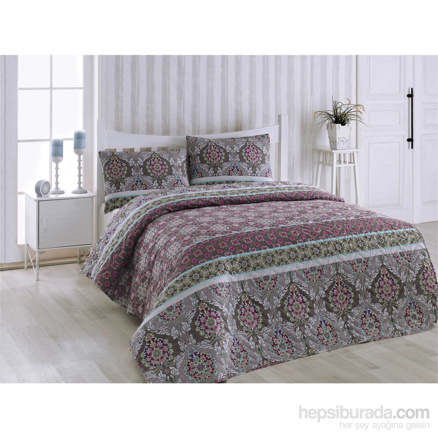 Eponj Home Kapitone Yatak Örtüsü Seti Tek Kişilik Virgo Eponj Home Kapitone Yatak Örtüsü Seti Tek Kişilik Virgo