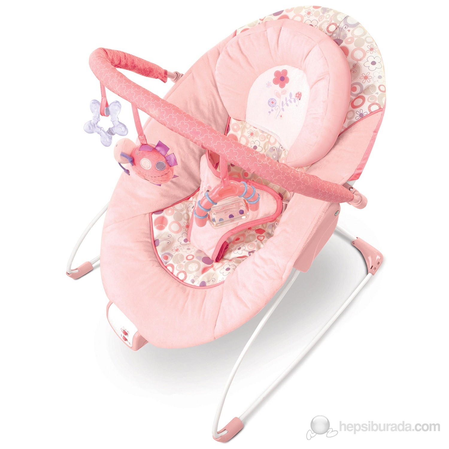 шезлонг для новорожденных розовый