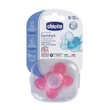 Chicco Physio Comfort Silikon Emzik Kız 6-12 Ay Tekli