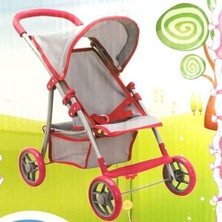 Sunman Oyuncak Bebek Arabası 4 Tekerli Puset Gri