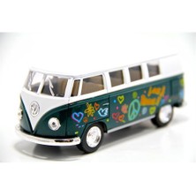 Kinsmart Volkswagen 1962 Çiçekli Yeşil Minibüs (1:32 Diecast Metal Araba)
