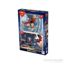 Warner Bros Superman- Puzzle - (Yapboz) 2'si 1 arada (35+60 Parça)