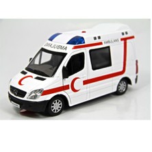 Vardem 1:32 Işıklı Sesli Metal Ambulans (Çek-Bırak Özellikli)