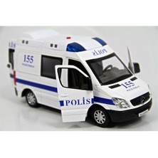 Vardem 1:32 Işıklı Sesli Metal Polis Arabası (Mercedes Benz Sprinter)