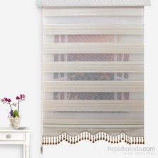Brillant Pliseli Zebra Perde 1267-115181 Etek Dilim Ve Boncuklu 80 x 260 cm