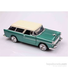 Motomax Yeşil 1955 Chevy Bel Air Chevrolet Nomad 1/24 Die Cast Model Araç