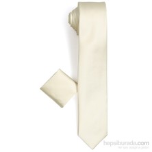 Varetta Erkek Kırık Beyaz Mendilli Kravat