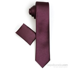 Varetta Erkek Mürdüm Mor Rengi Mendilli Kravat