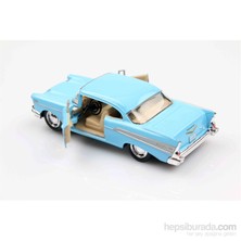 Mavi 1957 Chevrolet Bel Air 1/40 Çek Bırak Die-Cast Model Araç