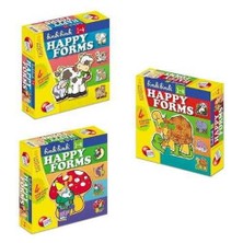 Lischiani Giochi Mutlu Şekiller (4 Parça Özel Kesimli Puzzle)