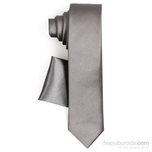 Varetta Erkek Gri Mendilli Kravat