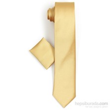 Varetta Erkek Koyu Sarı Mendilli Kravat