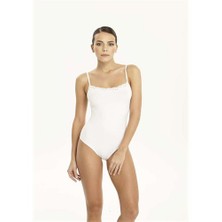 Eros Kadın Beyaz Dantelli Body