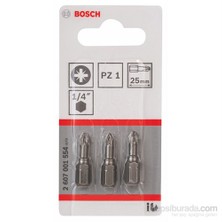 Bosch  - 3'Lü Paket - Ekstra Sert Seri Vidalama Ucu - Pz 1, 25 Mm