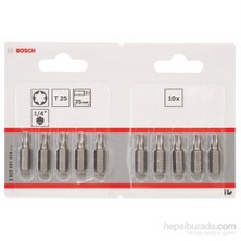 Bosch  - 10'Lu Paket - Ekstra Sert Seri Vidalama Ucu - T25, 25 Mm