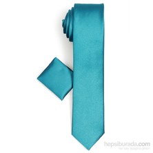 Varetta Erkek Mercan Mavi Mendilli Kravat