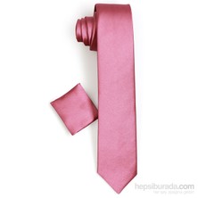 Varetta Erkek Gül Kurusu Rengi Mendilli Kravat